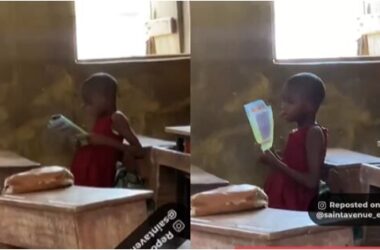Primary school girl seen reading during break period in viral video, Netizens react