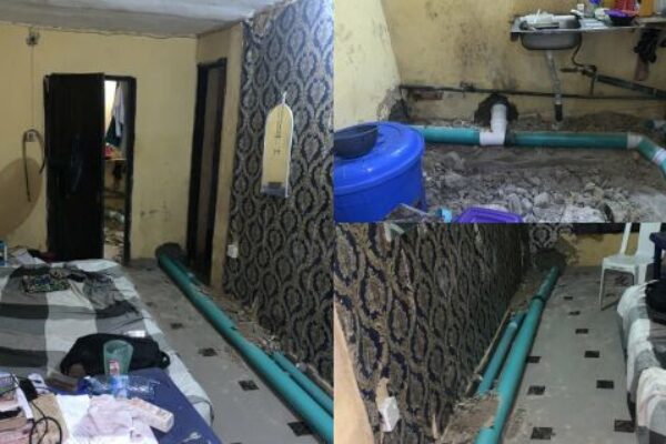 Lagos tenant returns home to find toilet pipes passed through his apartment by landlord