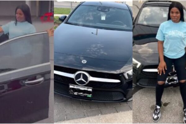 After only 3 months in Canada - Young Nigerian lady boasts as she lady flaunts her Benz A-class